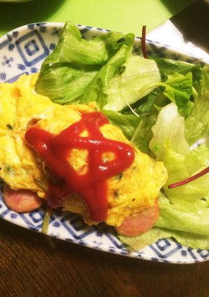簡単!ジューシーウインナーのオムレツ-レシピのメイン写真