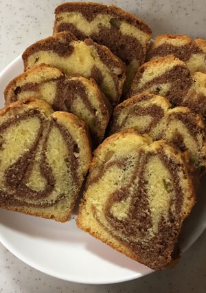 プレーンとココアのマーブルパウンドケーキ-レシピのメイン写真