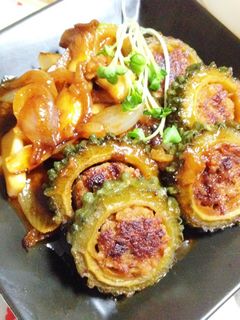 ゴーヤの肉詰め♡甘辛ソース♪-レシピのメイン写真