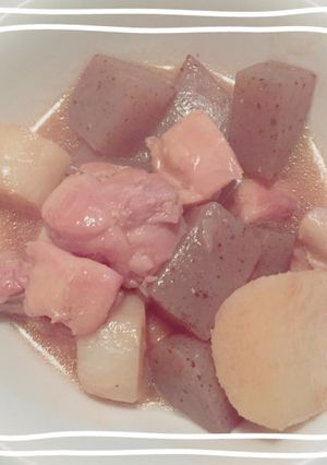 鶏肉とこんにゃくと長芋の煮物-レシピのメイン写真