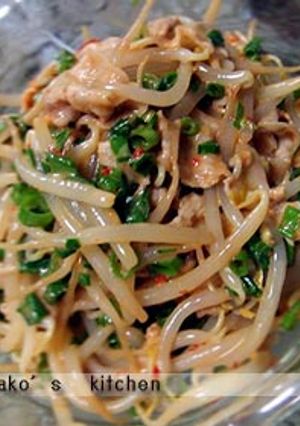 □■もやしと豚肉のオイマヨ豆板醤あえ■□-レシピのメイン写真