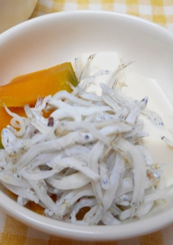 離乳食後期　しらすと豆腐とかぼちゃ蒸し-レシピのメイン写真