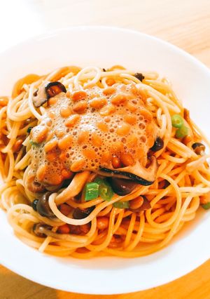 我が家の人気!濃厚納豆パスタ-レシピのメイン写真
