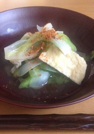 葉玉ねぎとお揚げのあっさり煮-レシピのメイン写真