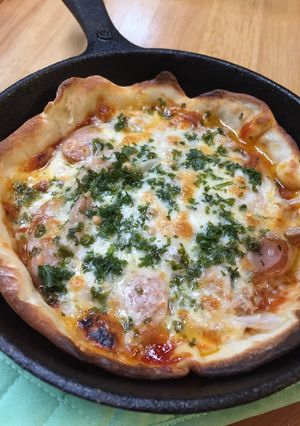 オーブン不使用！スキレットで簡単ピザ♪-レシピのメイン写真