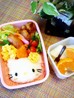 キャラ弁☆お花キティちゃん-レシピのメイン写真