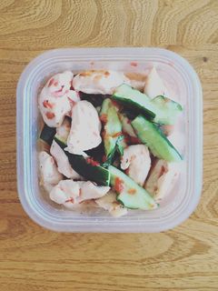 ささみときゅうりの梅肉和え 簡単保存食-レシピのメイン写真