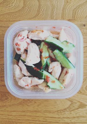 ささみときゅうりの梅肉和え 簡単保存食-レシピのメイン写真