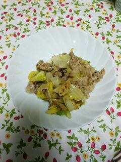 豚バラ肉と白菜の鍋キューブ炒め-レシピのメイン写真