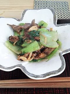チンゲン菜と牛肉の炒め-レシピのメイン写真