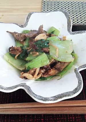 チンゲン菜と牛肉の炒め-レシピのメイン写真
