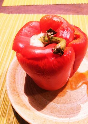 パプリカ丸ごとタコミートグラタン♪-レシピのメイン写真