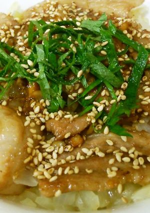 豚カルビ丼withたまねぎ。-レシピのメイン写真