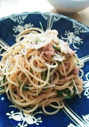 簡単！水菜とツナのパスタ☆-レシピのメイン写真