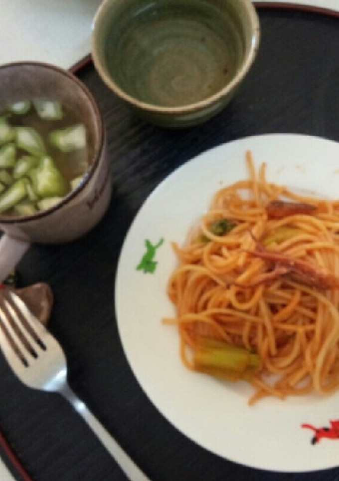 血管ダイエット食690（イカのパスタ）-レシピのメイン写真