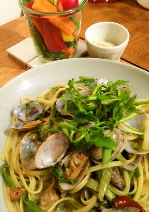 旬あさりとセリのボンゴレパスタ-レシピのメイン写真