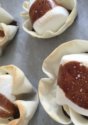 餃子カップの焼きチョコマシュマロ♡-レシピのメイン写真
