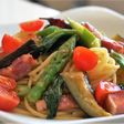 ごろっとベーコンとアスパラのパスタ