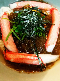 もずくとカニカマの白だしあんかけうどん-レシピのメイン写真
