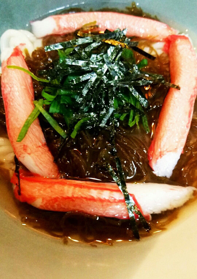 もずくとカニカマの白だしあんかけうどん-レシピのメイン写真