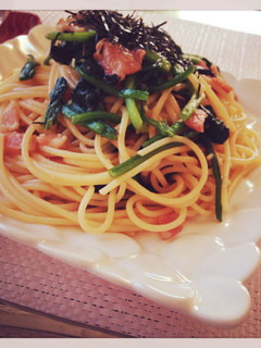 超簡単♡ほうれん草とベーコンの和風パスタ-レシピのメイン写真
