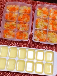 中期〜【離乳食】簡単野菜ミックスとスープ-レシピのメイン写真