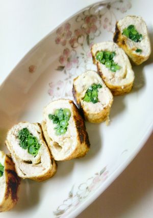 菜の花と鶏ささ身のお揚げロール♪-レシピのメイン写真