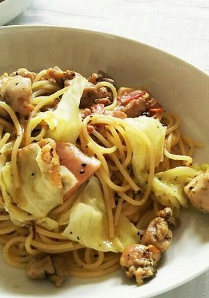 簡単に美味しく♪鶏肉とキャベツのパスタ-レシピのメイン写真