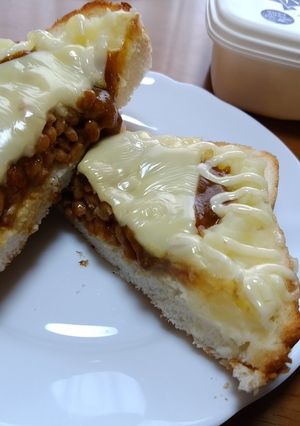 バターが香る！満腹納豆トースト！-レシピのメイン写真