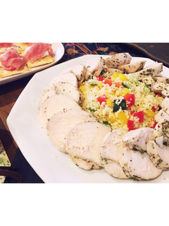 クスクスサラダとハーブ鶏ハム-レシピのメイン写真