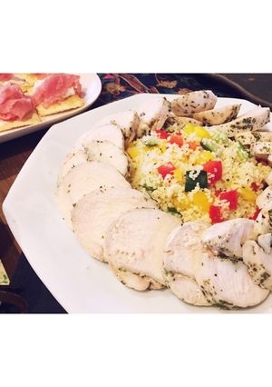 クスクスサラダとハーブ鶏ハム-レシピのメイン写真