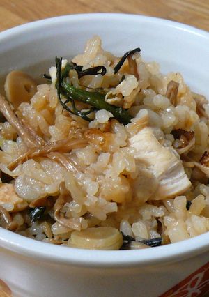 山菜と鶏の炊き込みごはん-レシピのメイン写真