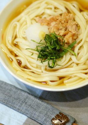 ひげ茶のひんやり梅ツナうどん-レシピのメイン写真