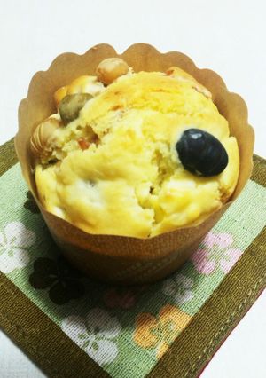 HMで蒸し豆とクリームチーズのマフィン♪-レシピのメイン写真