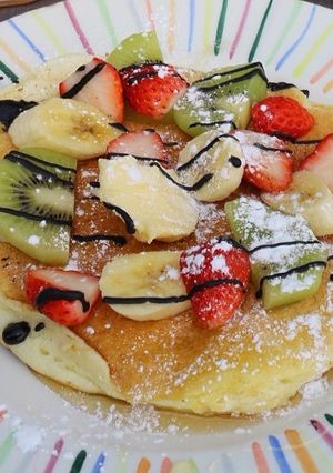 フルーツたっぷりパンケーキ！-レシピのメイン写真
