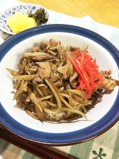 つゆたっぷりごぼう丼-レシピのメイン写真