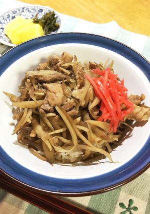 つゆたっぷりごぼう丼-レシピのメイン写真