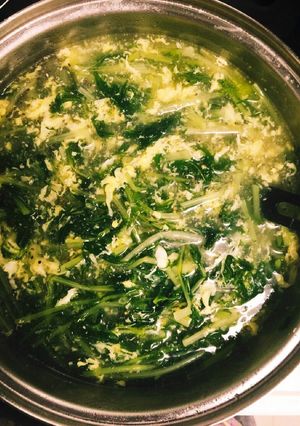 水菜と卵のキヌア＆チアシード中華スープ-レシピのメイン写真