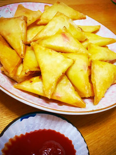 お弁当におつまみに☆キャベツの三角春巻き-レシピのメイン写真