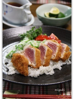まぐろカツにねばねばソース丼-レシピのメイン写真