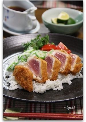まぐろカツにねばねばソース丼-レシピのメイン写真