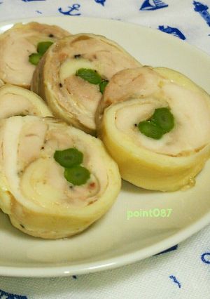 鶏肉のお野菜巻き(ロールハム)[冷凍○]-レシピのメイン写真
