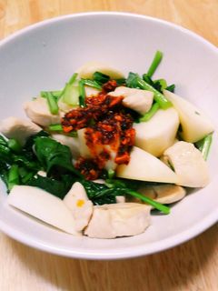 かぶと鶏ささみのラー油あえ 簡単!-レシピのメイン写真