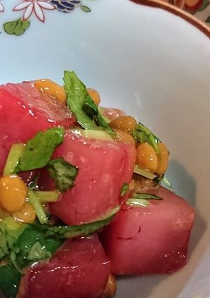 1分★混ぜるだけ【マグロの三葉納豆】-レシピのメイン写真
