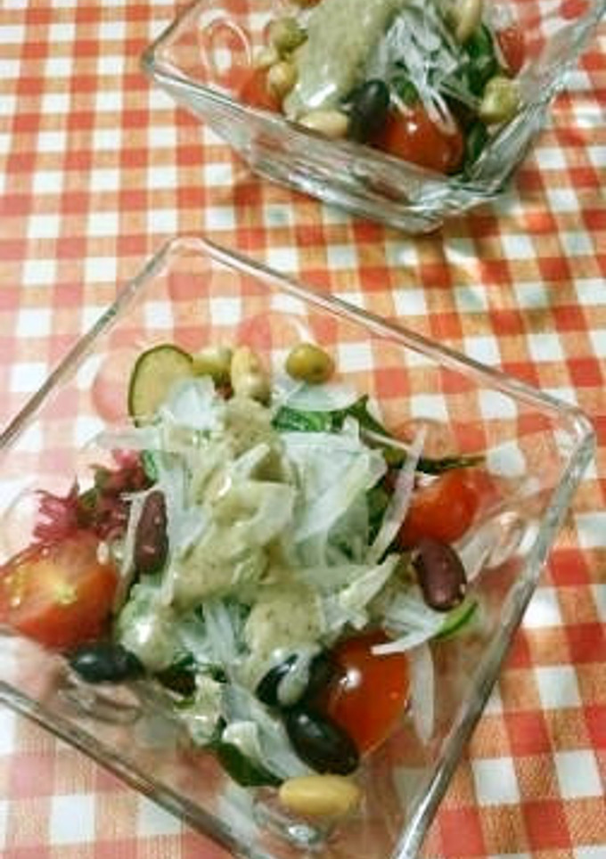 新玉ねぎと豆と海藻のサラダ-レシピのメイン写真