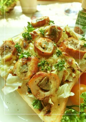 ざく切キャベ×ごぼ天のスパイシートースト-レシピのメイン写真