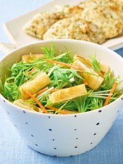 簡単朝ごはん!油揚げと水菜のサラダ-レシピのメイン写真
