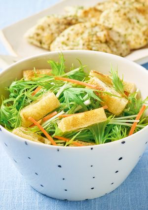 簡単朝ごはん！油揚げと水菜のサラダ-レシピのメイン写真