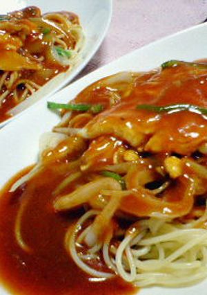 白身魚のピカタのせあんかけパスタ-レシピのメイン写真