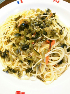 今が旬❢野沢菜漬けの煮物inパスタ-レシピのメイン写真